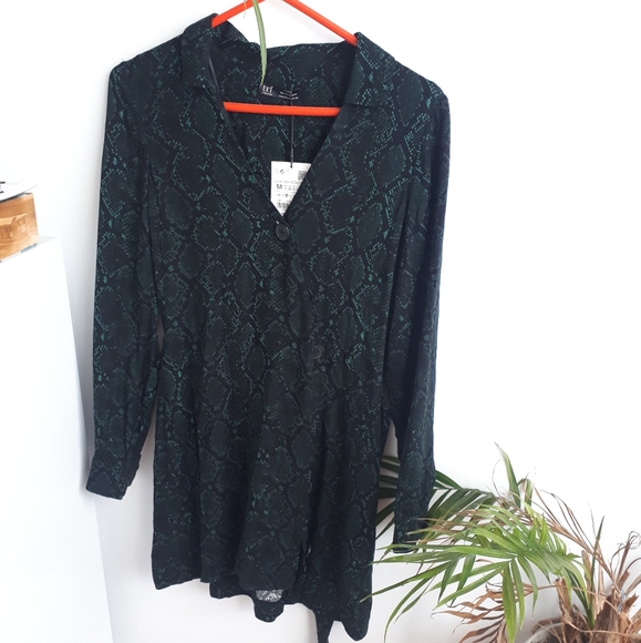 NWT Zara Trafaluc Snake Animal Print Mini Dress - Picture 7 of 7